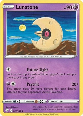 Lunatone 072/189 SWSH03: Darkness Ablaze Pokémon TCG