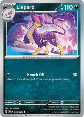 Liepard 056/086 SV: White Flare Reverse Holofoil Pokémon TCG