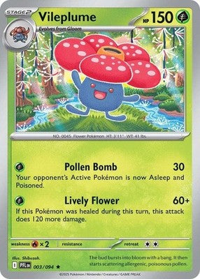 Vileplume 003/094 ME02: Phantasmal Flames Reverse Holofoil Pokémon TCG