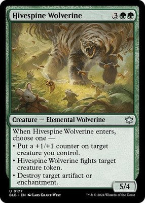 Hivespine Wolverine BLB 177 NM Magic: The Gathering