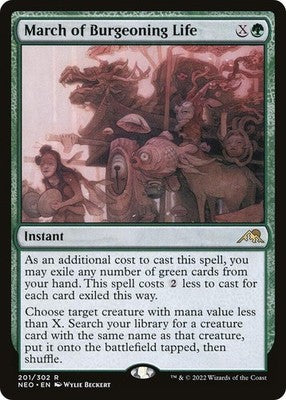 March of Burgeoning Life NEO 201 NM Magic: The Gathering