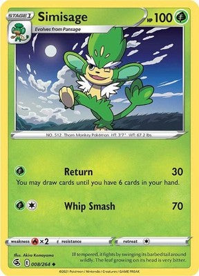 Simisage 008/264 SWSH08: Fusion Strike Pokémon TCG