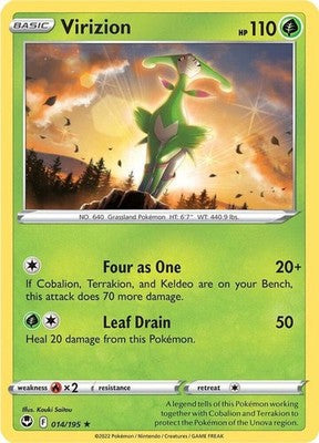 Virizion 014/195 SWSH12: Silver Tempest Reverse Holofoil Pokémon TCG