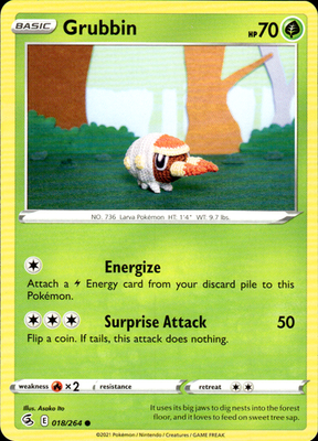 Grubbin Fusion Strike 018/264 Common Pokémon — English Lightly Played