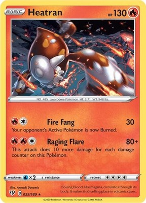 Heatran 025/189 SWSH03: Darkness Ablaze Holofoil Pokémon TCG