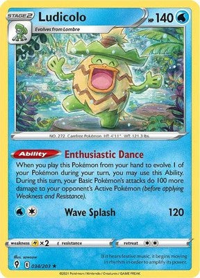 Ludicolo 034/203 SWSH07: Evolving Skies Holofoil Pokémon TCG