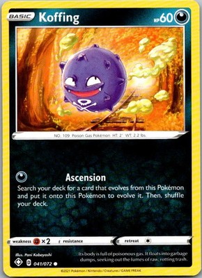 Koffing 041/072 Common Shining Fates Pokemon Lightly Played