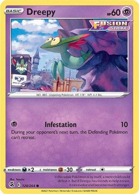 Dreepy 128/264 SWSH08: Fusion Strike Reverse Holofoil Pokémon TCG