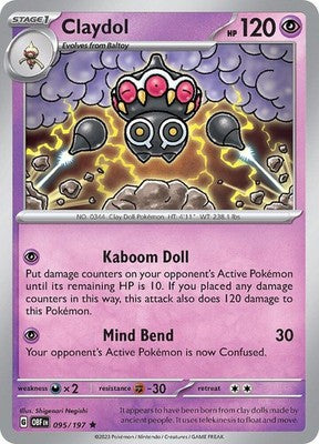 Claydol 095/197 SV03: Obsidian Flames Holofoil Pokémon TCG