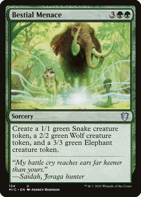 Bestial Menace MIC 134 NM Magic: The Gathering