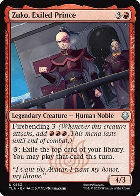 Zuko, Exiled Prince TLA 163 NM Magic: The Gathering