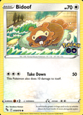Bidoof Pokemon GO 059/078 Common Pokémon — English Lightly Played