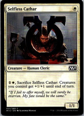 Selfless Cathar 31 Common Magic 2015 (M15) Magic: The Gathering Lightly Played