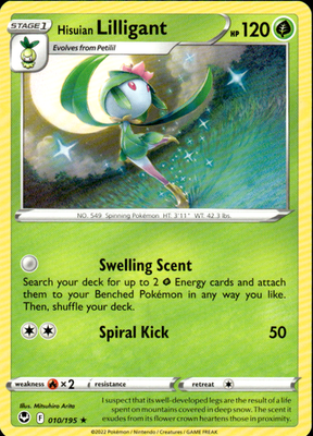 Hisuian Lilligant Silver Tempest 010/195 Rare Pokémon — English Lightly Played