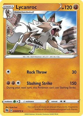 Lycanroc 30/73 Champion's Path Reverse Holofoil Pokémon TCG