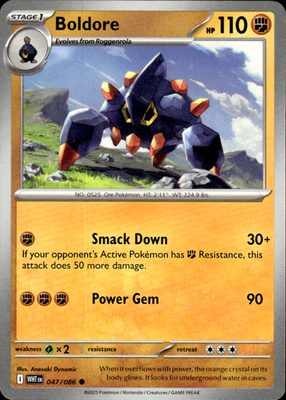 Boldore White Flare 047/086 Common Pokémon — English Near Mint