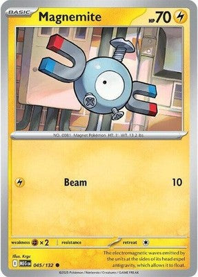Magnemite 045/132 ME01: Mega Evolution Reverse Holofoil Pokémon TCG