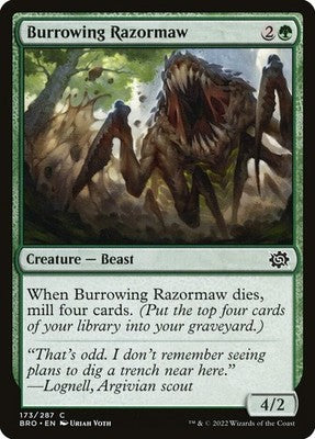 Burrowing Razormaw BRO 173 NM Magic: The Gathering