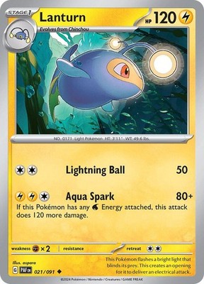 Lanturn 021/091 SV: Paldean Fates Reverse Holofoil Pokémon TCG