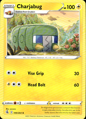 Charjabug Fusion Strike 100/264 Uncommon Pokémon — English Lightly Played