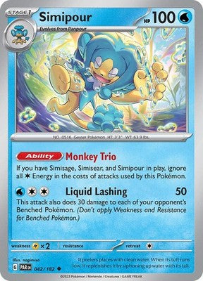 Simipour 042/182 SV04: Paradox Rift Pokémon TCG