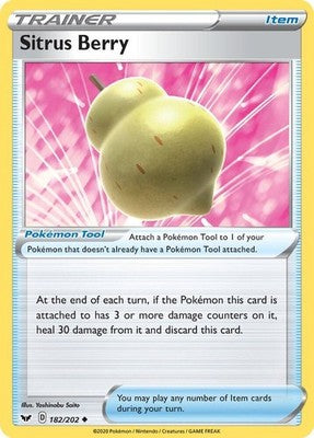Sitrus Berry 182/202 SWSH01: Sword & Shield Base Set Pokémon TCG