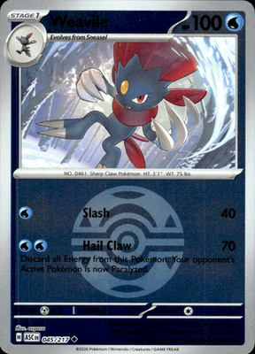 Weavile - (Dusk Ball) Ascended Heroes 045/217 Uncommon Reverse Holo Near Mint