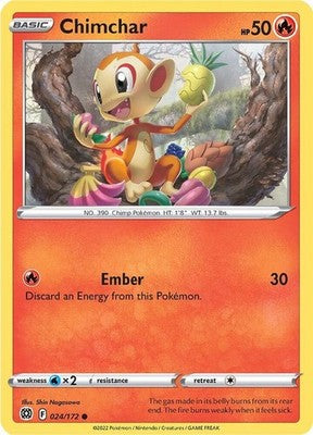Chimchar 024/172 SWSH09: Brilliant Stars Pokémon TCG