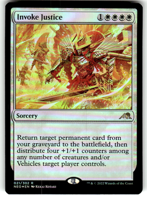 Invoke Justice Kamigawa: Neon Dynasty 21 R Foil Magic: The Gathering Near Mint
