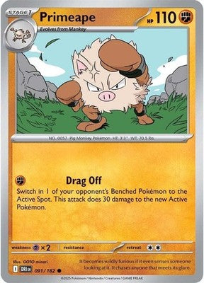 Primeape 091/182 SV10: Destined Rivals Reverse Holofoil Pokémon TCG