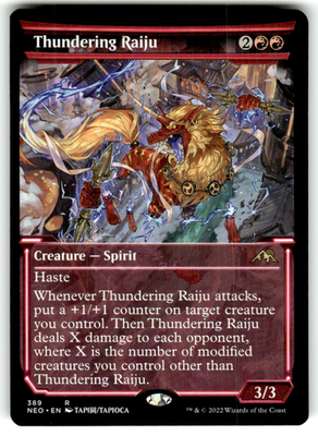 Thundering Raiju (Showcase) Kamigawa: Neon Dynasty 389 R Magic: The Gathering
