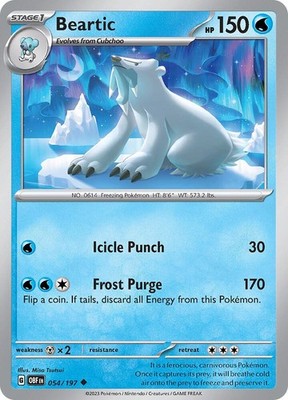 Beartic 054/197 SV03: Obsidian Flames Pokémon TCG