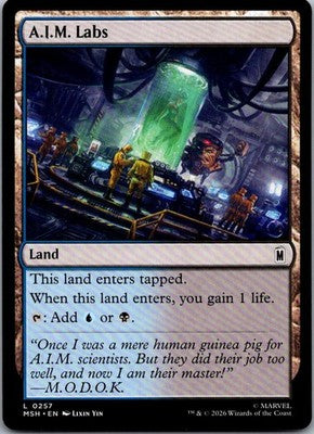 A.I.M. Labs 257 Land Marvel Super Heroes Magic: The Gathering Near Mint
