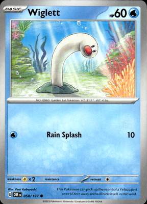 Wiglett Obsidian Flames 058/197 Common Pokémon — English Near Mint