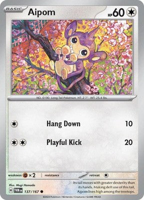 Aipom 137/167 SV06: Twilight Masquerade Pokémon TCG