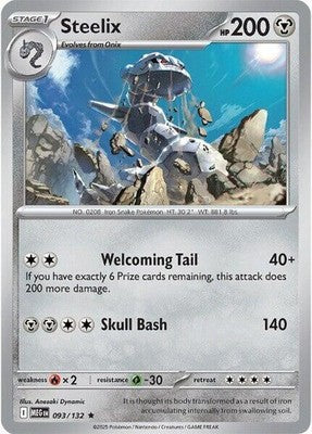 Steelix 093/132 ME01: Mega Evolution Reverse Holofoil Pokémon TCG