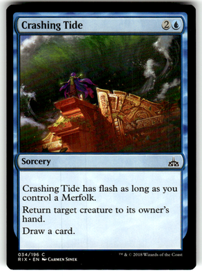 Crashing Tide Rivals of Ixalan 34 C Magic: The Gathering Near Mint