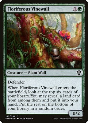 Floriferous Vinewall DMU 163 NM Magic: The Gathering