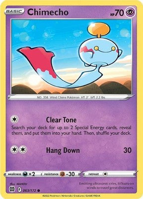 Chimecho 063/172 SWSH09: Brilliant Stars Reverse Holofoil Pokémon TCG