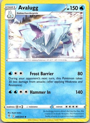 Avalugg 045/203 Uncommon Evolving Skies Pokemon Near Mint