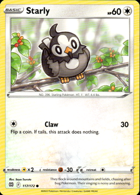 Starly Brilliant Stars 117/172 Common Pokémon — English Near Mint