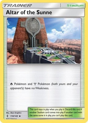 Altar of the Sunne 118/145 SM - Guardians Rising Pokémon TCG