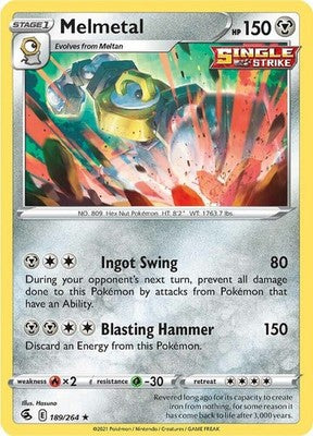 Melmetal 189/264 SWSH08: Fusion Strike Holofoil Pokémon TCG