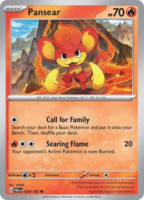 Pansear 020/182 SV04: Paradox Rift Reverse Holofoil Pokémon TCG
