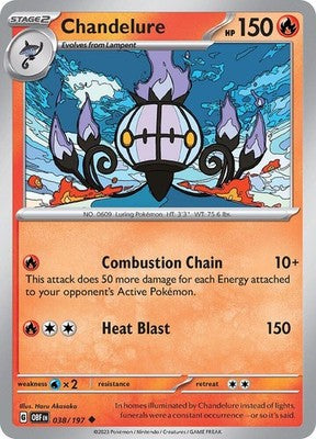 Chandelure 038/197 SV03: Obsidian Flames Pokémon TCG