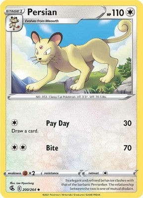 Persian 200/264 SWSH08: Fusion Strike Pokémon TCG