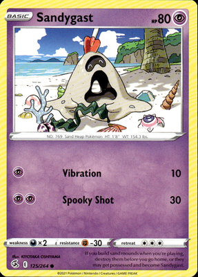 Sandygast Fusion Strike 125/264 Common Pokémon — English Lightly Played
