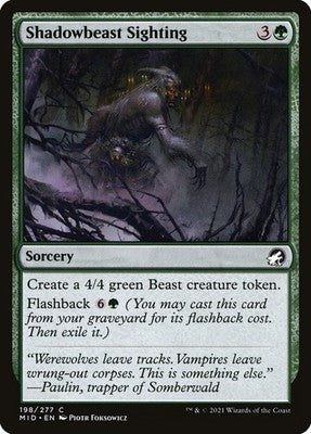 Shadowbeast Sighting MID 198 LP Magic: The Gathering