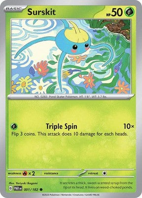 Surskit 001/182 SV04: Paradox Rift Reverse Holofoil Pokémon TCG