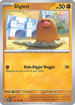 Diglett 103/197 SV03: Obsidian Flames Pokémon TCG